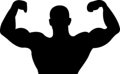 Male Silhouette Variant Showing Muscles Vinyl Cutting Svg File, Free Vectors File